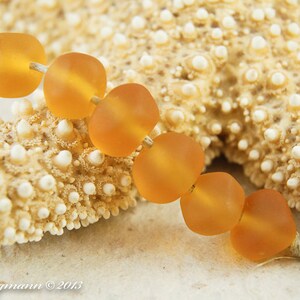 Handmade Beach Glass Style Lampwork Beads, Amber Topaz, Ocean Nuggets image 3