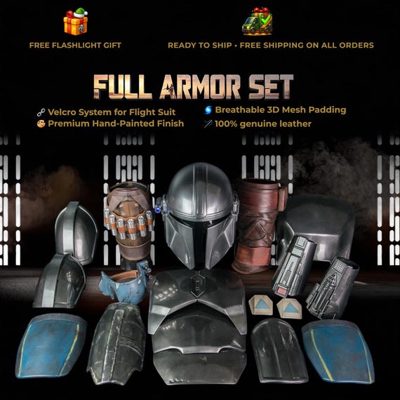 Mandalorian Armor | Mando Armor | Mandalorian Cosplay | Din Djarin Armor Parts | Cosplay Accessories | Beskar Armor | Mandolorian Armor