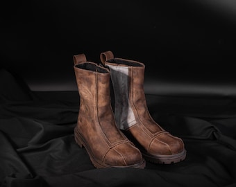 Mandalorian boots, Mandalorian shoes real leather, mando shoes, the mandalorian mens shoes, Din Djarin boots for cosplay mando boots