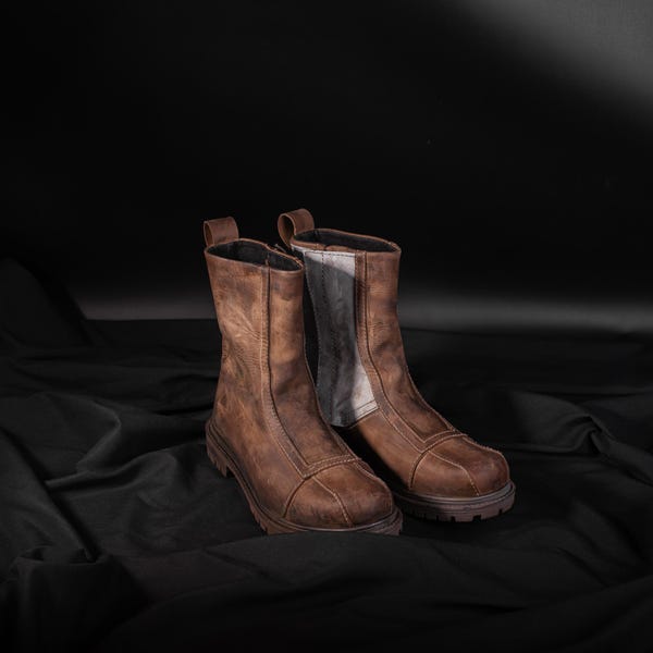 Mandalorian boots, Mandalorian shoes real leather, mando shoes, the mandalorian mens shoes, Din Djarin boots for cosplay mando boots