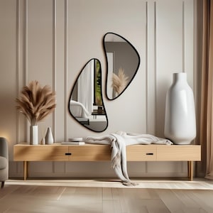Asymmetrical Mirror Set: Modern Irregular Wall Decor