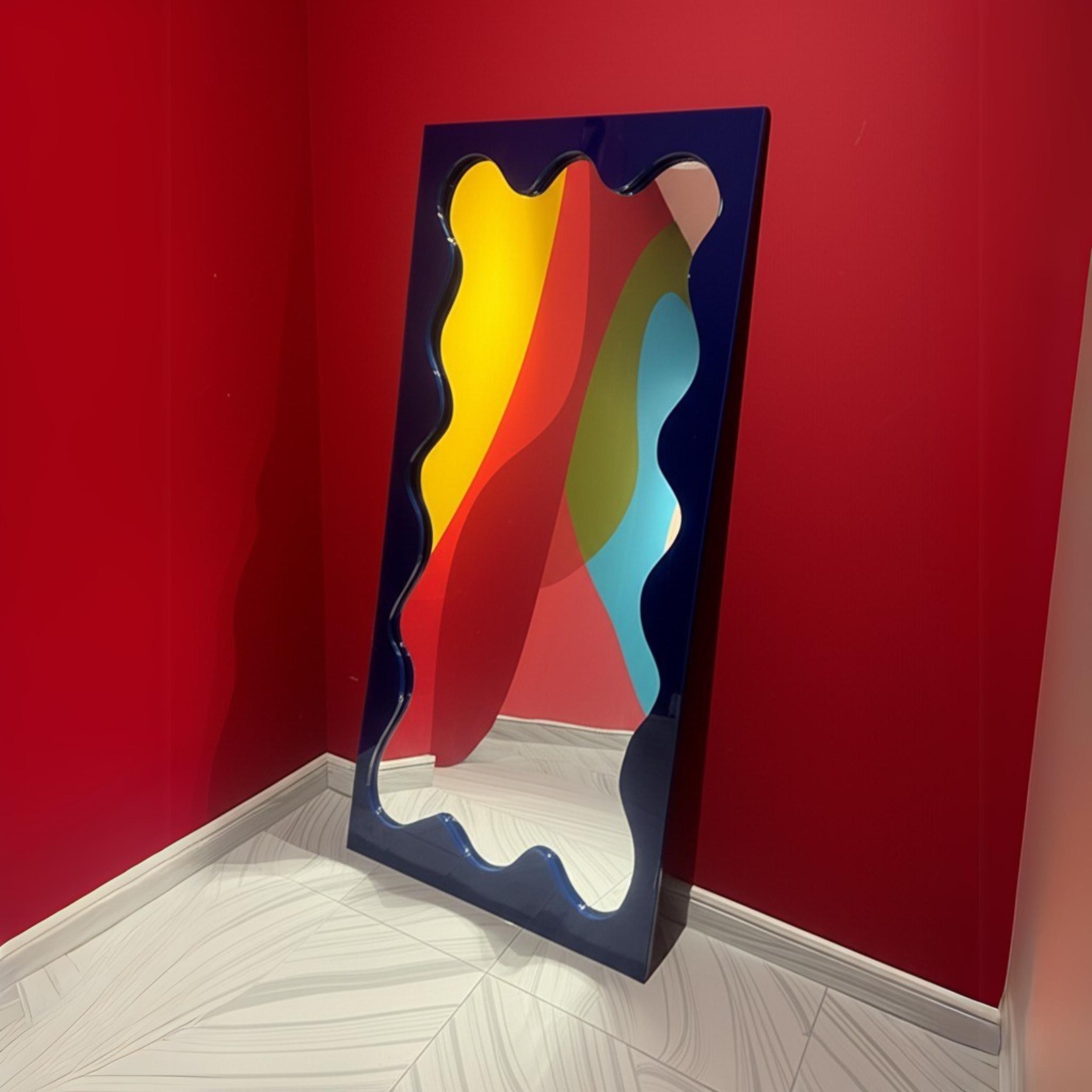 ウェーブフルレングスフロアミラー：非対称の波模様のホーム