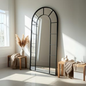 Arched Window Pane Wall Mirror: Gothic Home Decor