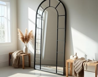 Arched Window Pane Wall Mirror: Gothic Home Decor