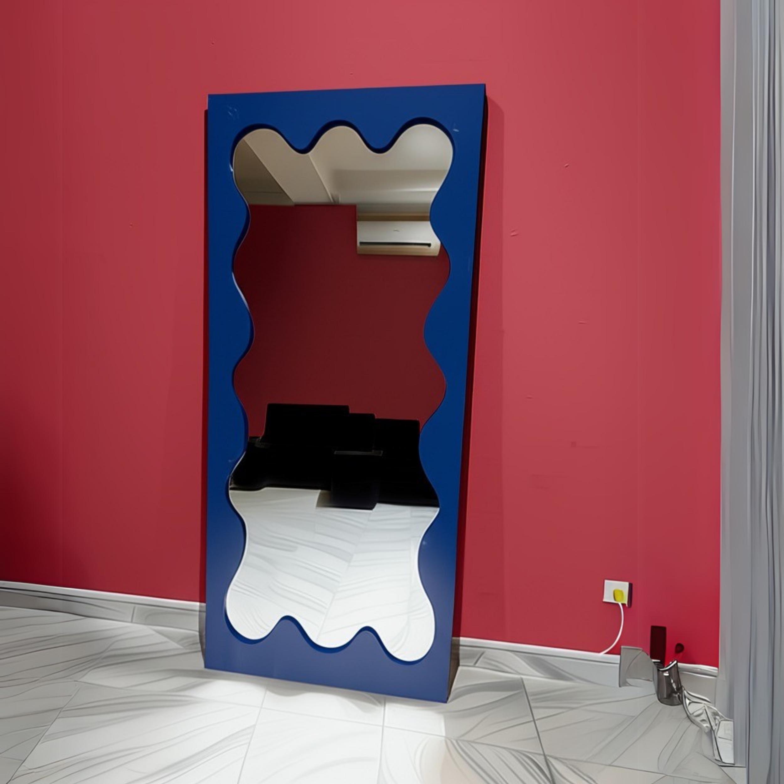 ウェーブフルレングスフロアミラー：非対称の波模様のホーム