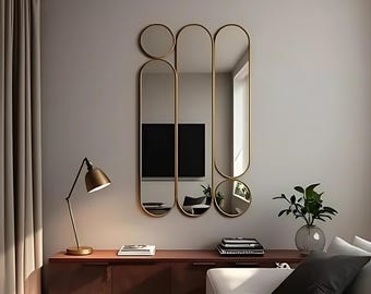 Modern Mirror Set: Elegant Wall Decor, 5 Piece