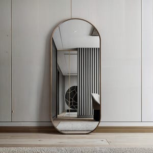 Sleek Arched Full Length Mirror: Custom Size Frame Floor Mirror