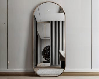 Sleek Arched Full Length Mirror: Custom Size Frame Floor Mirror