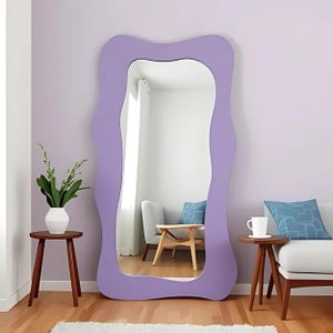 Long Irregular Mirror -  Wavy Floor Mirror - Bedroom Full Body Mirror - Tall Asymmetrical Mirror - Squiggle Large Mirror - Large Wall Mirror