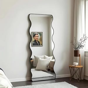 Wavy Full Length Mirror: Asymmetrical Squiggle Floor Mirror