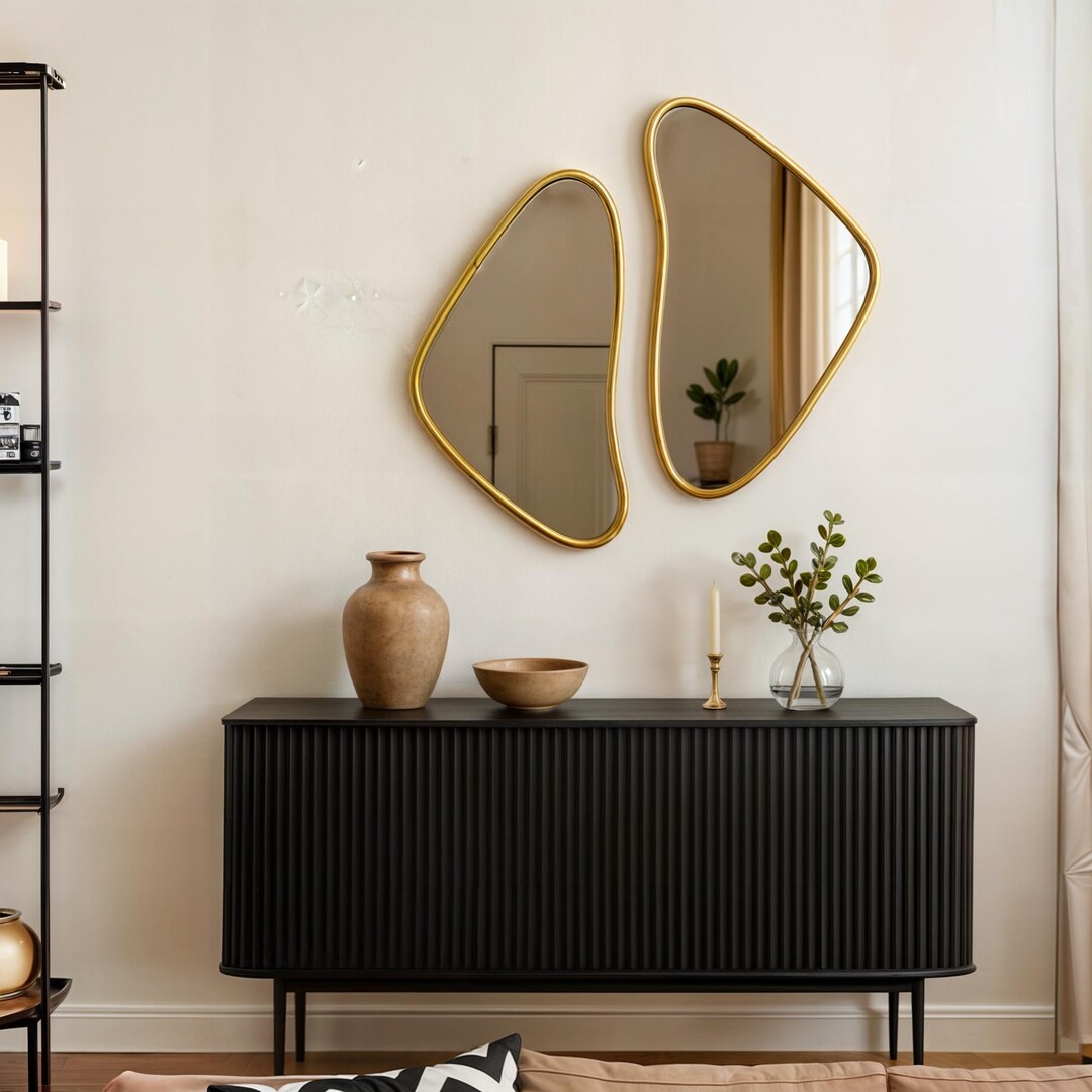 Asymmetrical Wall Mirror Set: Irregular Modern Home Decor - Etsy