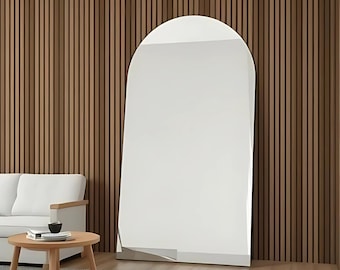 Arched Full-Length Floor Mirror: Sleek Leaning Wall Mirror (77 x 45 in)