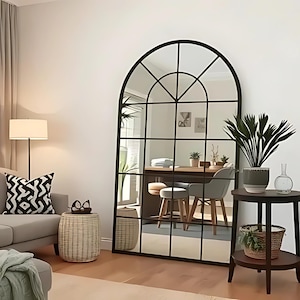 Arched Window Full-Length Mirror: Elegant Outdoor Wall Decor