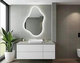 Asymmetrical LED Bathroom Mirror: Modern Chic Decorative Wall Light