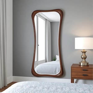Natural Wood Frame Mirror: Redwood, Walnut, Pine
