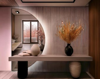 Half Circle LED Bathroom Mirror: Backlit Vanity Wall Decor