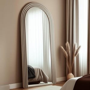 Custom Size Scandinavian Full Length Mirror: Asymmetrical Arch Floor Mirror