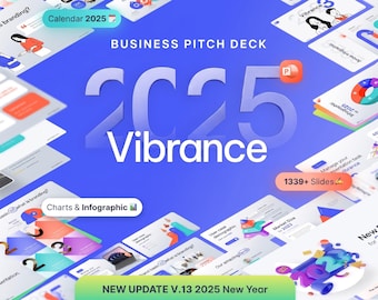 Vibrance 2025 Business Pitch Deck | 1339+ Fully Animated Slides for Business, Reports & Creative Projects