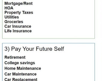 Prioritized Budget Template. Great for variable income earners in the service industry, sales, small business owners or freelancers.