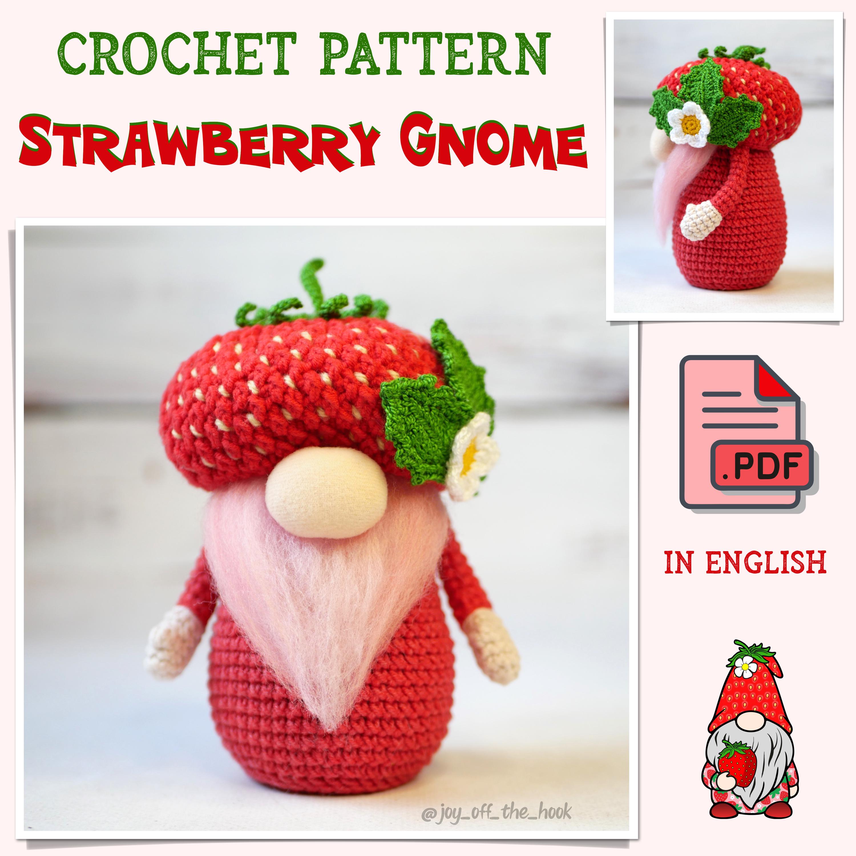 30 Creative Paper Crochet Ideas for Playful Blankets, Decor, and Amigurumi Patterns 14 PDF Pattern Strawberry Gnome