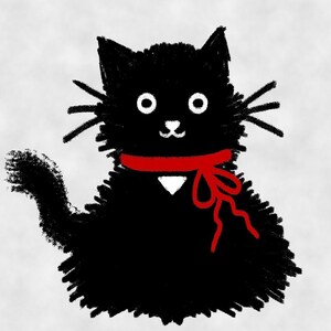 Black Cat Digital Print