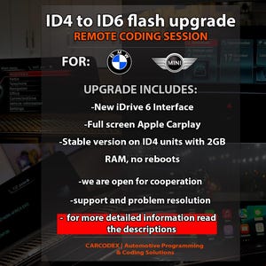 BMW NBTEvo ID4 to ID6 Flash Update / Full Screen Apple CarPlay /  Stable no Reboots