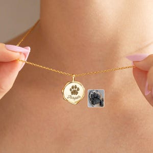 Collar con huella de pata de mascota real, collar con huella de pata de perro, collar con nombre de perro personalizado, joyería conmemorativa para mascotas, regalo por la pérdida de una mascota para un amante de las mascotas, regalo para ella