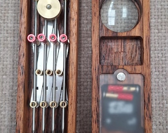 4 Point Spacer - multi-point divider, for luthiers, leather-workers, and craftspeople : in kwila hardwood case