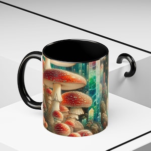 Magical Mushroom Forest Coffee Mug 11 oz, Enchanted Garden Drinkware, Perfect for Nature Lovers, Cozy Home Decor