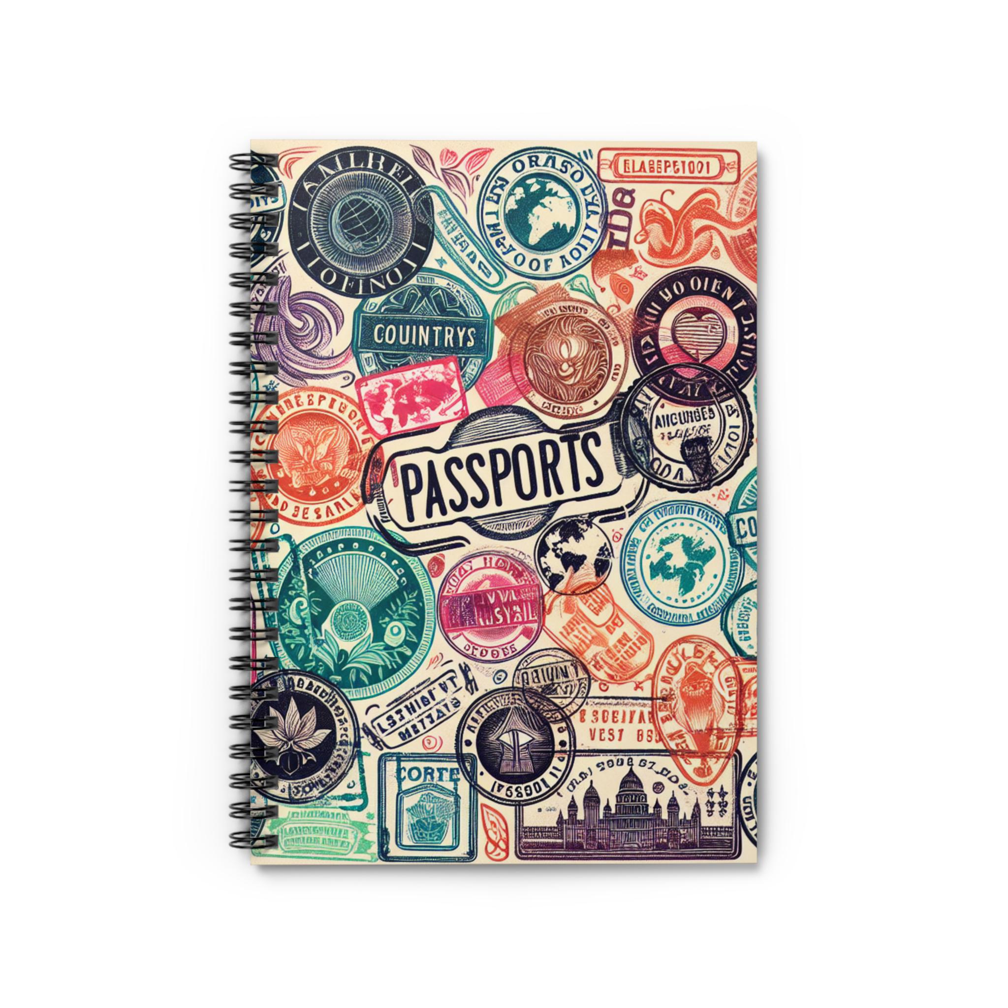 Vintage Travel Spiral Notebook - Ruled Line, Travel Journal, School ...