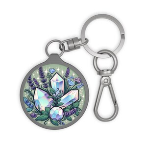 Crystal-Inspired Keyring Tag, Magical Keychain, Boho Accessories, Gift for Her or Him, Nature-Inspired Charm, Birthday Present, Crystals