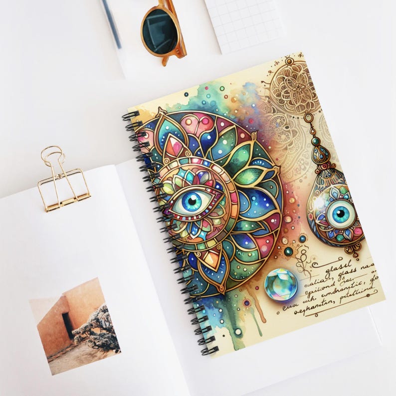 Bohemian Spiral Notebook - Boho Chic, Eye-catching Journal for Writing ...
