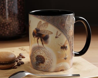 Whimsical Bee Coffee Mug 11oz, Perfect Gift for Nature Lovers, Bee Enthusiasts, Spring Decor, Gardening Gifts, Eco-Friendly Drinkware