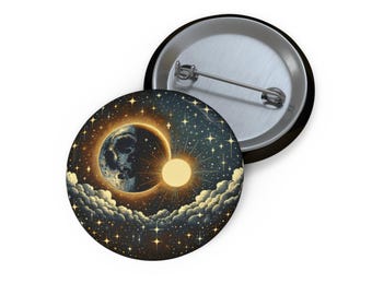 Celestial Pin Buttons, Cosmic Button Badges, Space Theme Accessories, Horoscope Gifts, Astronomy Enthusiast Pins