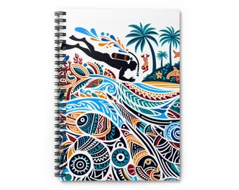 Scuba Diving Spiral Notebook - Scuba Diver Gift Diving Journal Diver Gift Commercial Diver Snorkeling Gift for Diver Scuba Dive Log Book