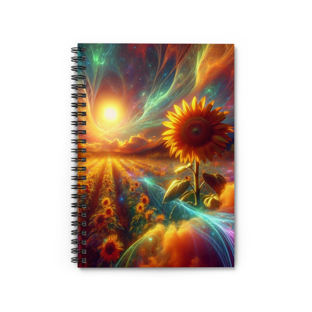 Sunflower Spiral Notebook - Ruled Line, Vibrant Floral Journal, Dreamy ...