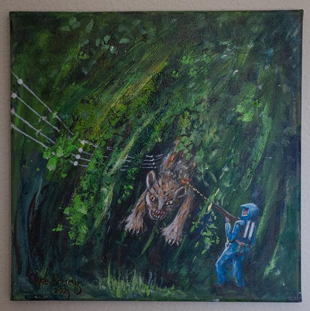 Original Outer Space Alien Artwork Painting, Hand-painted, One of a ...