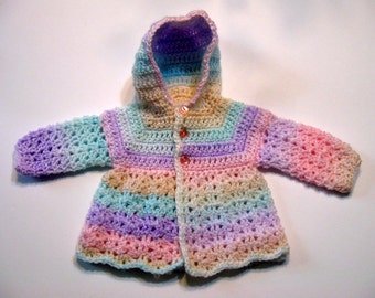 Hood Crochet Pattern, Baby Sweater, Top Down, Hood Seam Only,  Newborn to 3 Months and 3 months to 6 months PDF Pattern, Instant Download