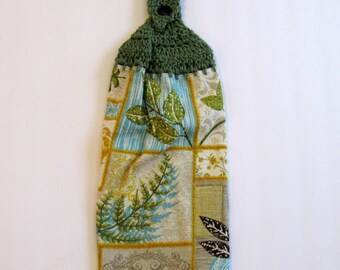 Fern Hanging Towel,  Kitchen supplies,  Hostess Gift, Handmade by NormasTreasures