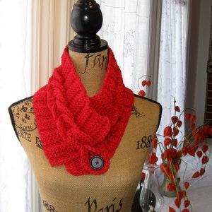 One Braid Crochet Pattern, Braided Cowl Crochet Pattern, Instant Download,  Button Scarf, Button Cowl, Crochet Pattern