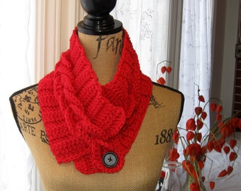 One Braid Crochet Pattern, Braided Cowl Crochet Pattern, Instant Download,  Button Scarf, Button Cowl, Crochet Pattern