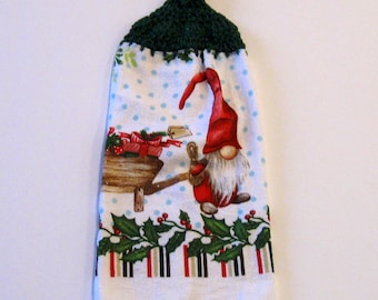 Gnome Towel, Hanging Towel, Kitchen supplies, Hostess Gift, Handmade Christmas Gift, by NormasTreasures