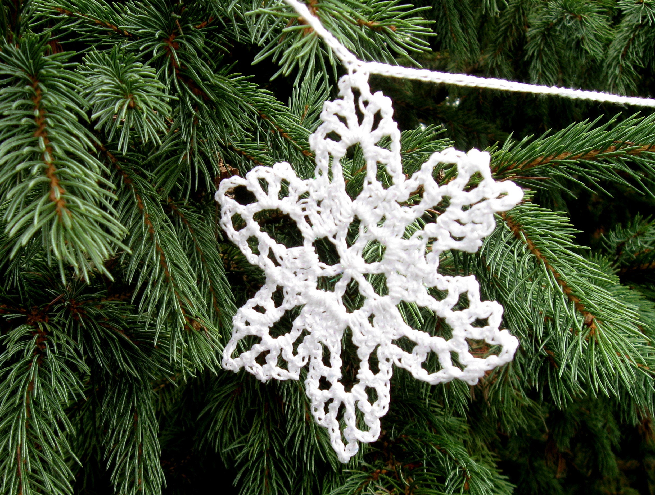 Snowflake Garland Crochet Pattern Snowflake Pattern Crochet Etsy