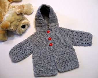 Hood Crochet Pattern -  Baby Boy Sweater - Crochet Sweater - Crochet Pattern -  Instant Download - Digitial - PDF Pattern - NormasTreasures
