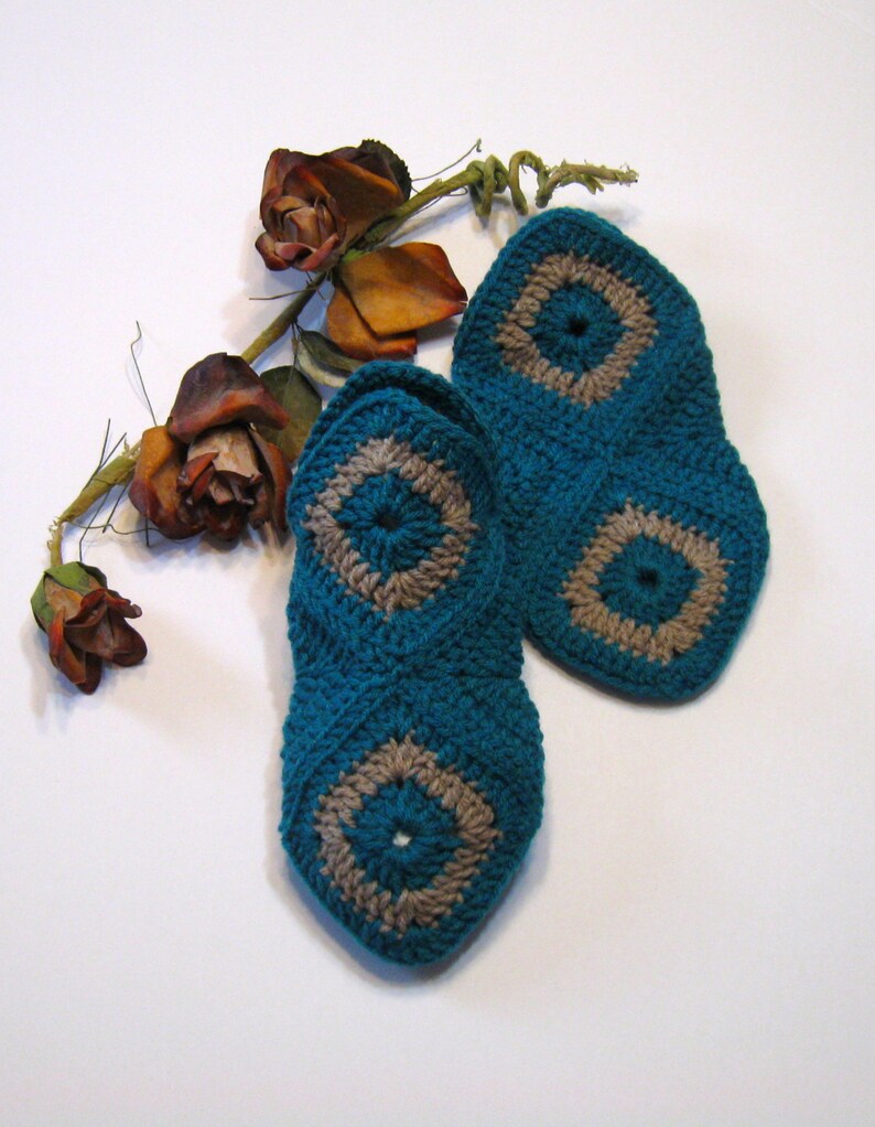 Crochet Slipper Pattern Granny Square Slippers Instant Etsy