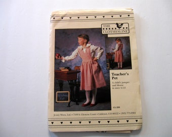 Child's Jumper and Blouse Sewing Pattern, Size 4, 5, 6, UnCut, Factory Folded. Jenny Wren Pattern, CL-209, by NormasTreasures