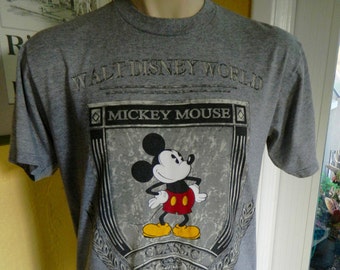 Mickey Mouse 1990s soft grey vintage tee shirt - Disney size L