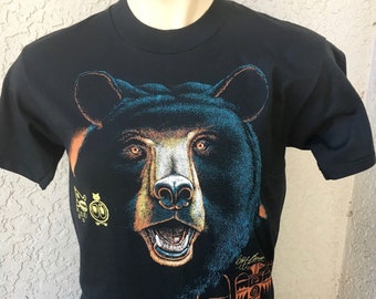 Black Bear Smoky Mountains 1980s vintage tee shirt - black size large