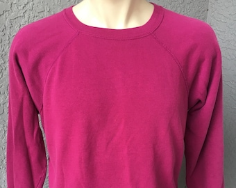 Raspberry 1990s blank vintage sweatshirt - size large/XL