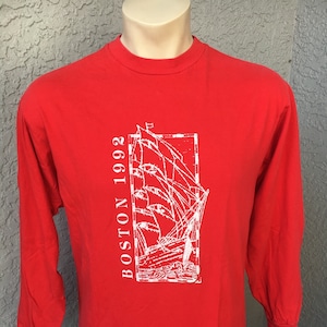 Sail Boston 1992 vintage longsleeve tee shirt - red size large